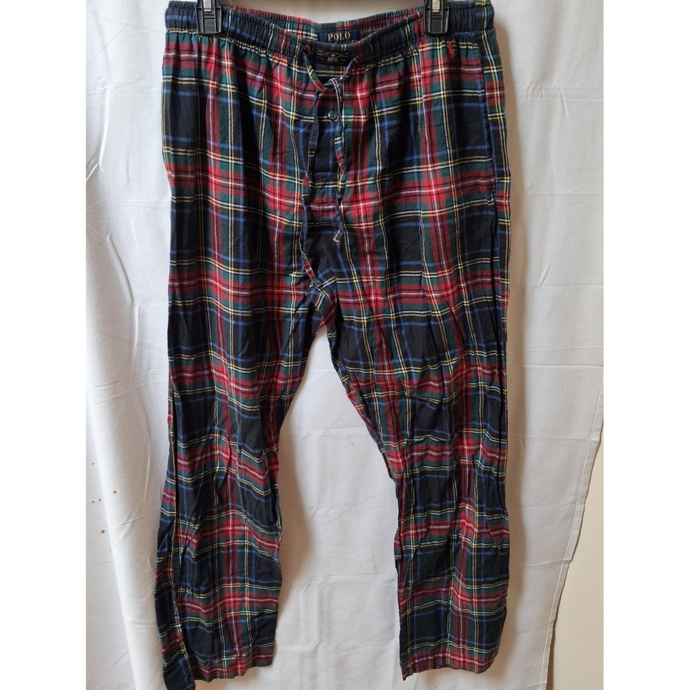 Polo Ralph Lauren Mens Tartan Plaid Pajama Pants Sleepwear Large‎ Multi Color